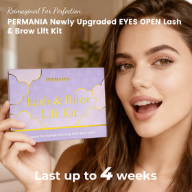 PERMANIA close-up of lifted lashes showing natural curl and salon-like finish