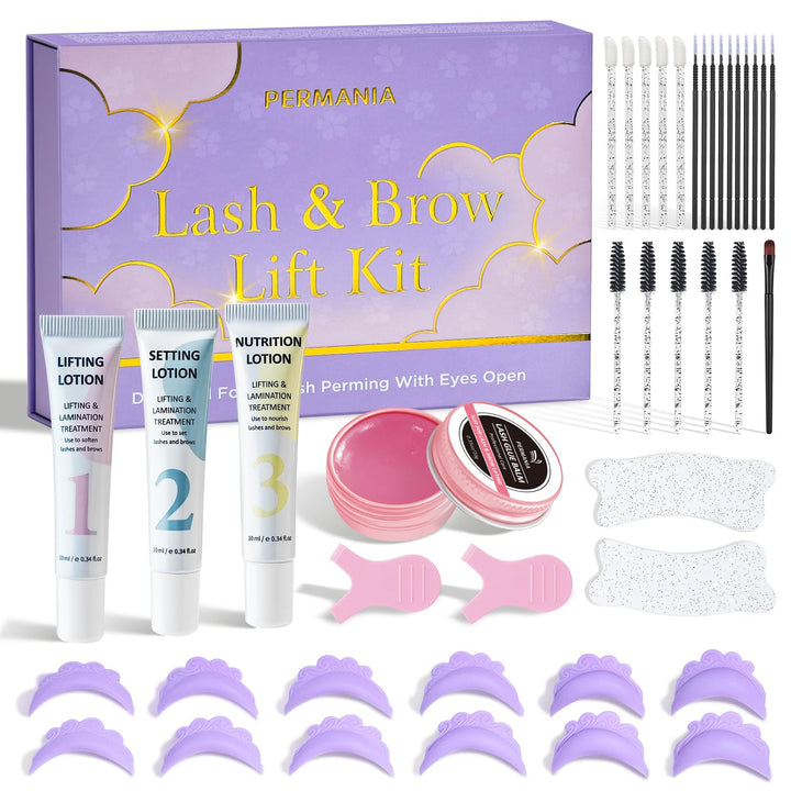 PERMANIA front packaging showing complete lash lift kit and clear instructions for ease