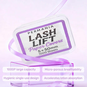 PERMANIA strip in use on a model during a salon lash lift for control