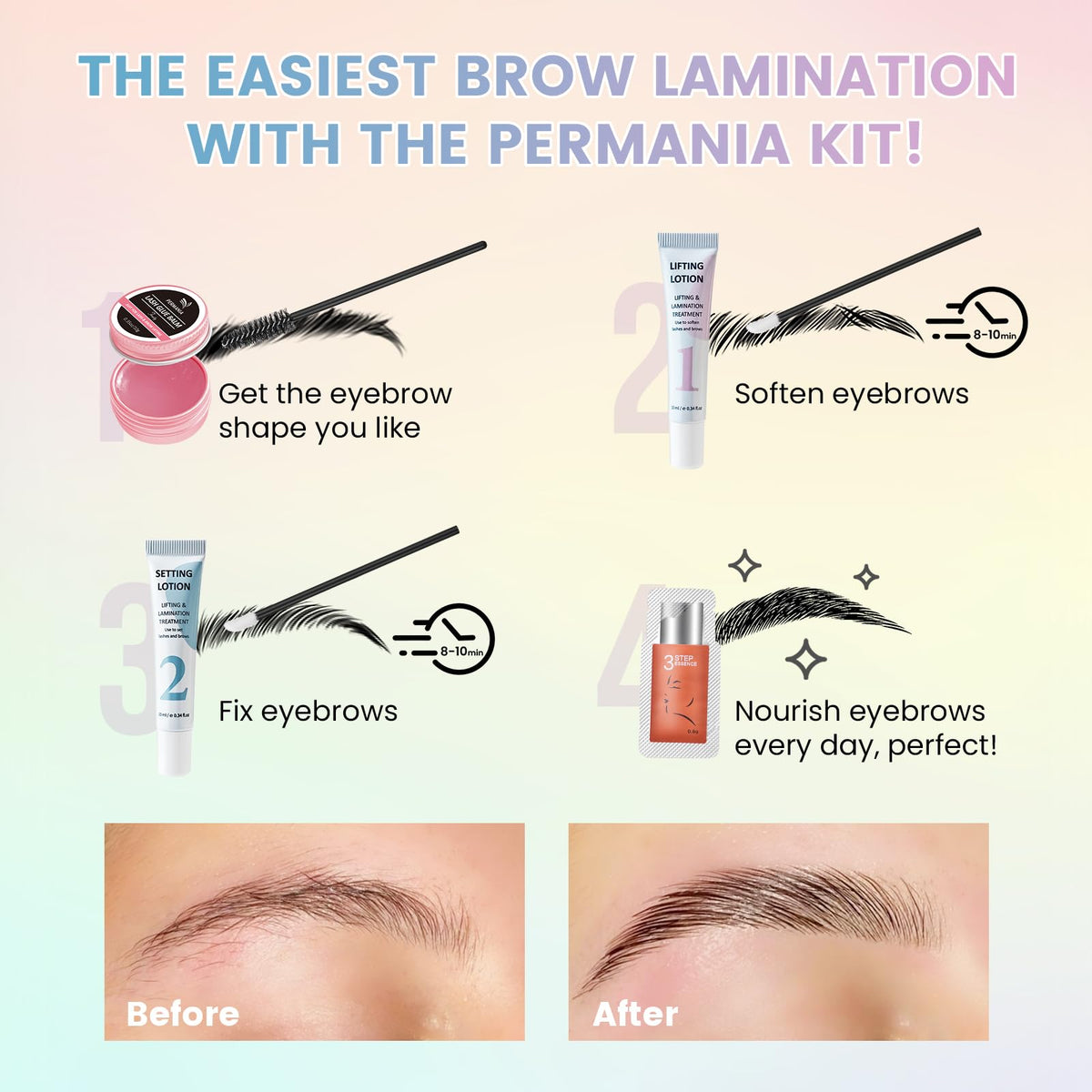 PERMANIA peach glue balm jar open to secure hairs during lamination