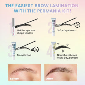 PERMANIA included tools and brushes ready for brow lamination
