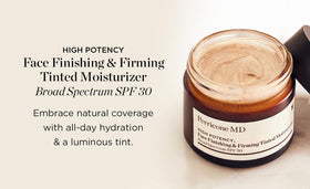 Perricone MD bottle with label detail showing clean, vegan formulation benefit