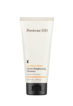 Perricone MD cleanser texture dispensed on hand illustrating non-drying foam