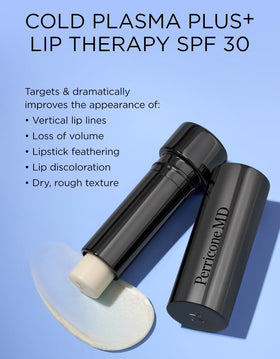 Perricone MD balm applied on lips showing natural color enhancement and protection