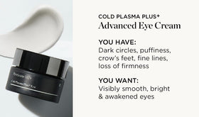 Perricone MD applied under-eye demonstration showing reduced puffiness look