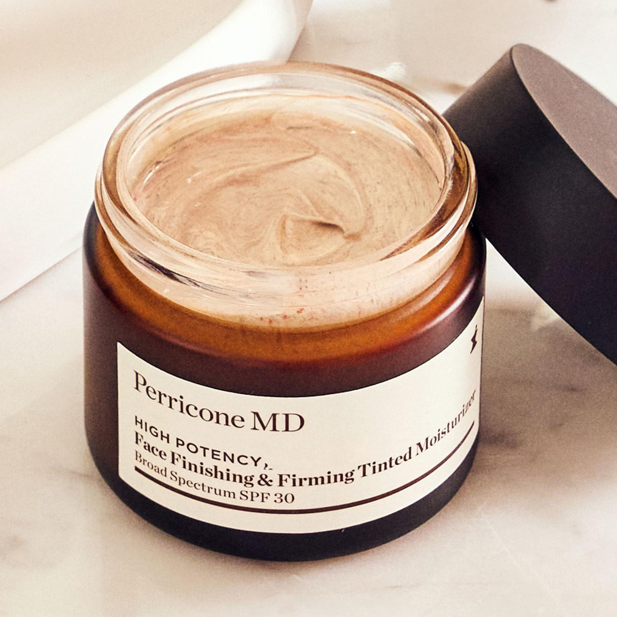 Perricone MD lifestyle morning routine scene conveying quick, all-in-one convenience