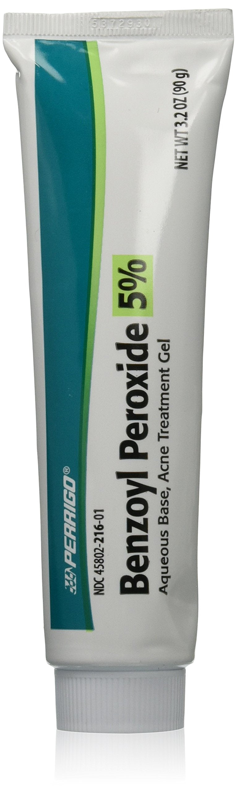 Perrigo front tube image showing product packaging and clear gel for effective acne control