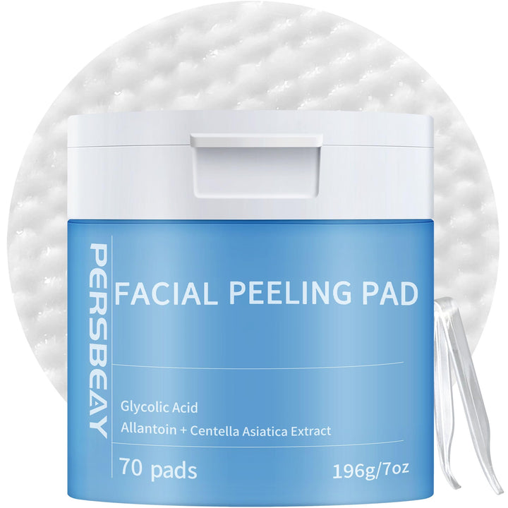 Persbeay front packaging jar showing 70 pads and hygienic tweezers for convenient travel
