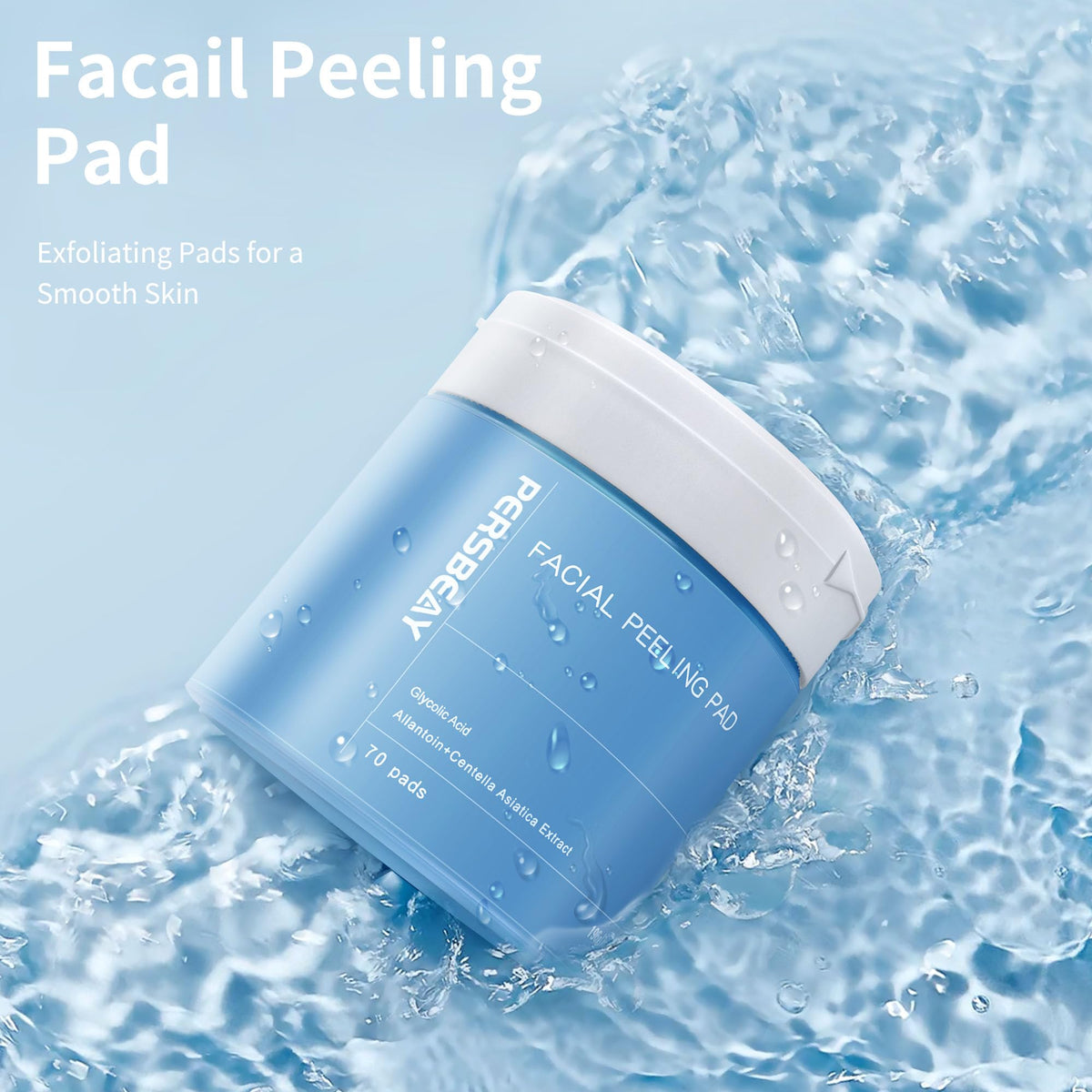 Persbeay close-up of dual-textured pad revealing embossed side for effective exfoliation