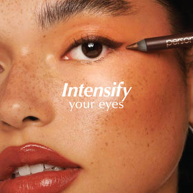 PERSONA maroon pencil tip close-up displaying creamy texture for smooth lines