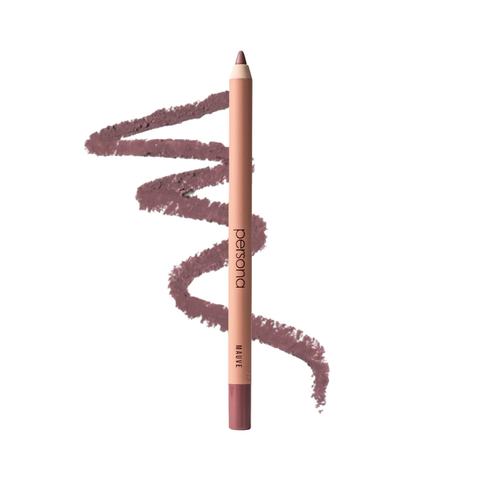 PERSONA mauve lip liner front view showing sleek pencil and mauve shade
