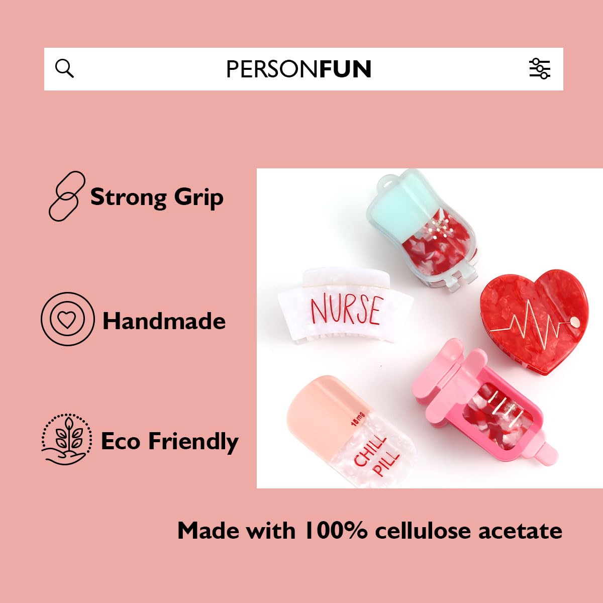 PERSONFUN clip worn outdoors with casual outfit showing style accent and everyday versatility