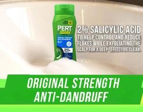 Pert conditioned hair after use showing smooth, manageable hair benefit