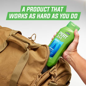 pert in-shower use pouring from bottle for fast two-in-one routine