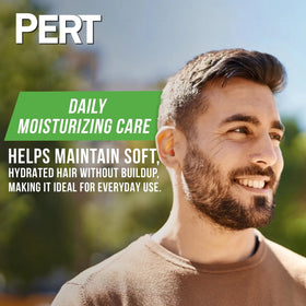 Pert Plus in shower use lifestyle showing convenient one-step wash-and-condition benefit