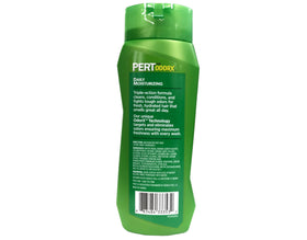 Pert Plus bottle next to ruler for scale, showing 13.5 fl oz size benefit