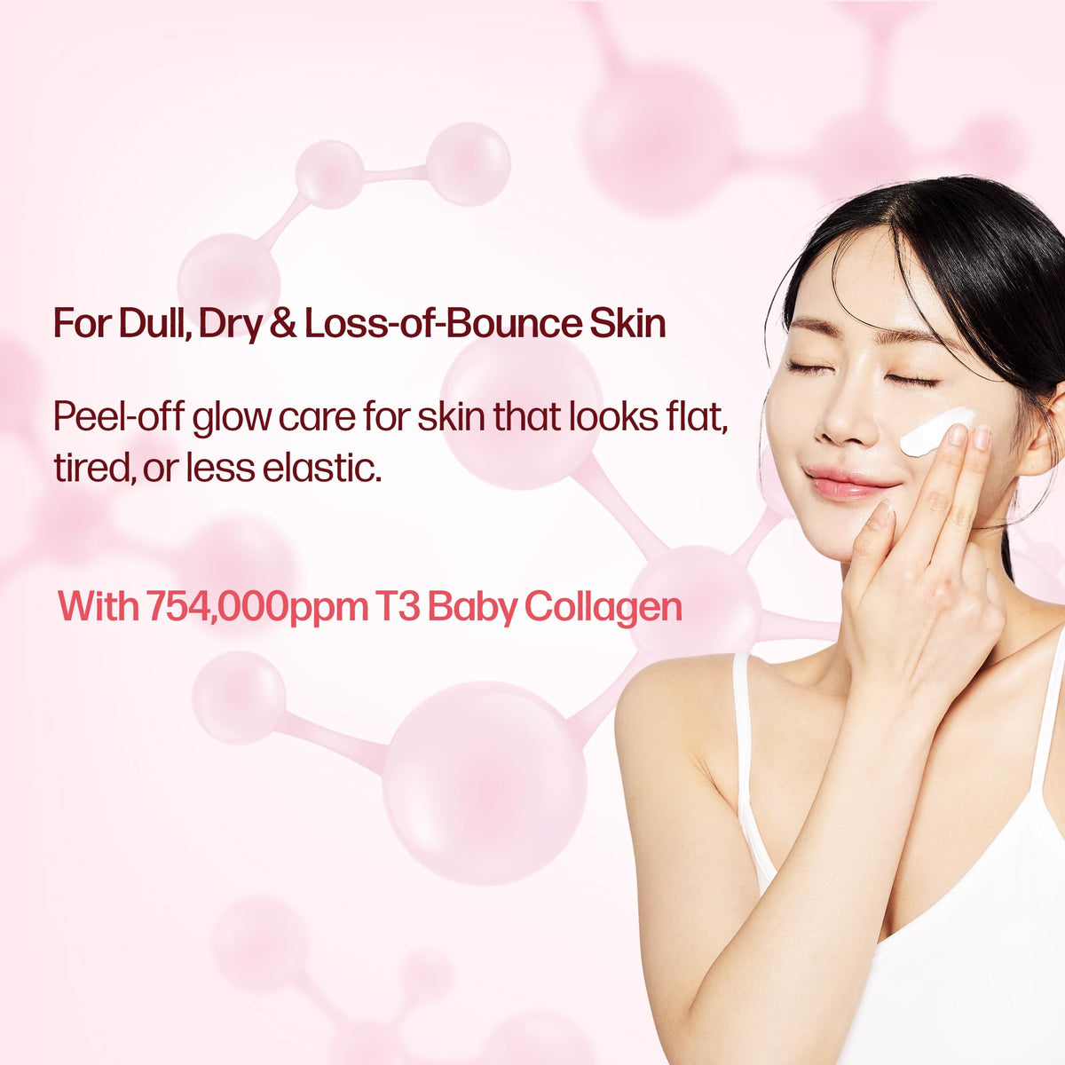 PESTLO mask applied on face demonstrating even coverage and instant lift benefit