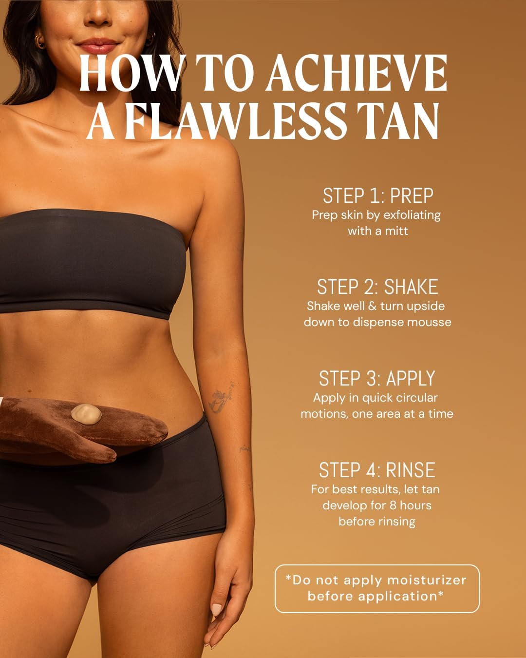 Peta Jane application with mitt demonstrating even, streak-free blending