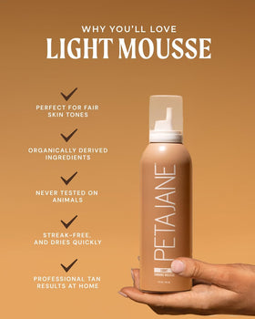 Peta Jane mousse texture close-up showing airy foam for smooth spread