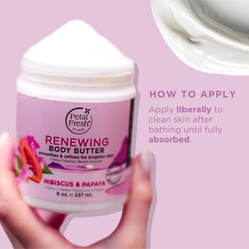 Petal Fresh spoonful of body butter demonstrating rich emollient and spreadability benefit