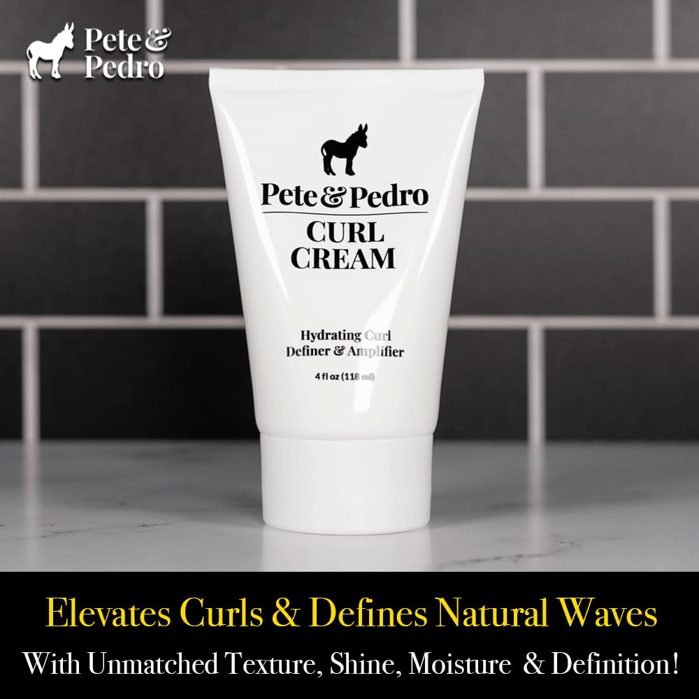 Pete & Pedro being applied to damp hair to define curls and reduce frizz