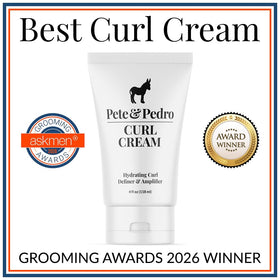 Pete & Pedro cream on palm illustrating easy-to-dispense, non-greasy feel