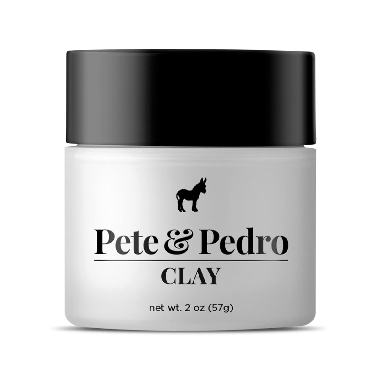 Pete & Pedro jar front view showing branding and matte styling benefit