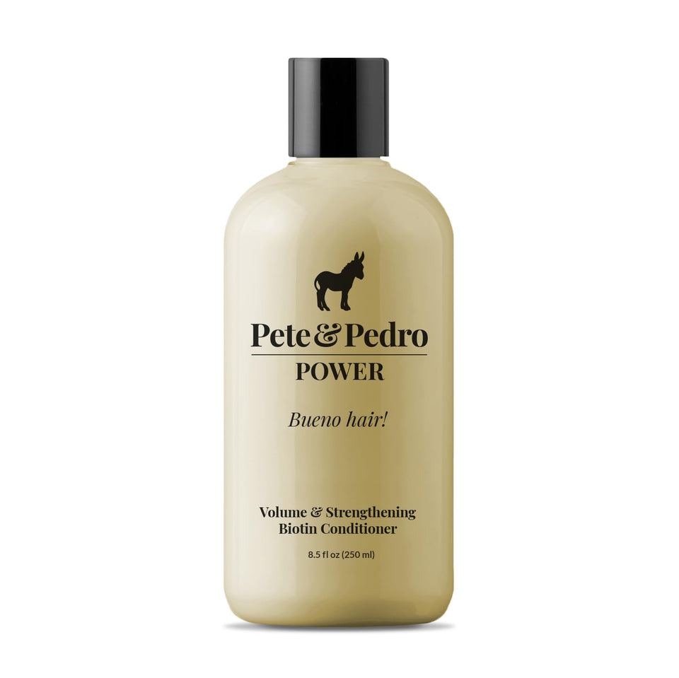 Pete & Pedro bottle front view showing product and benefits
