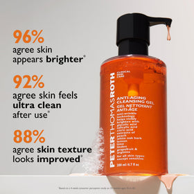 Peter Thomas Roth cleanser in hand demonstrating lather and application benefit