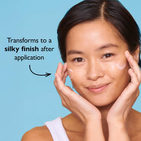 Peter Thomas Roth cream on hand demonstrating fast absorption and silky finish