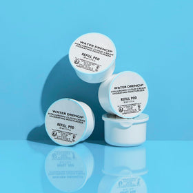 Peter Thomas Roth cream applied on cheek before and after to show plumping effect