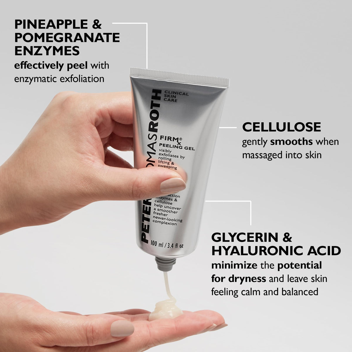 Peter Thomas Roth next to common items to show size and portability benefit