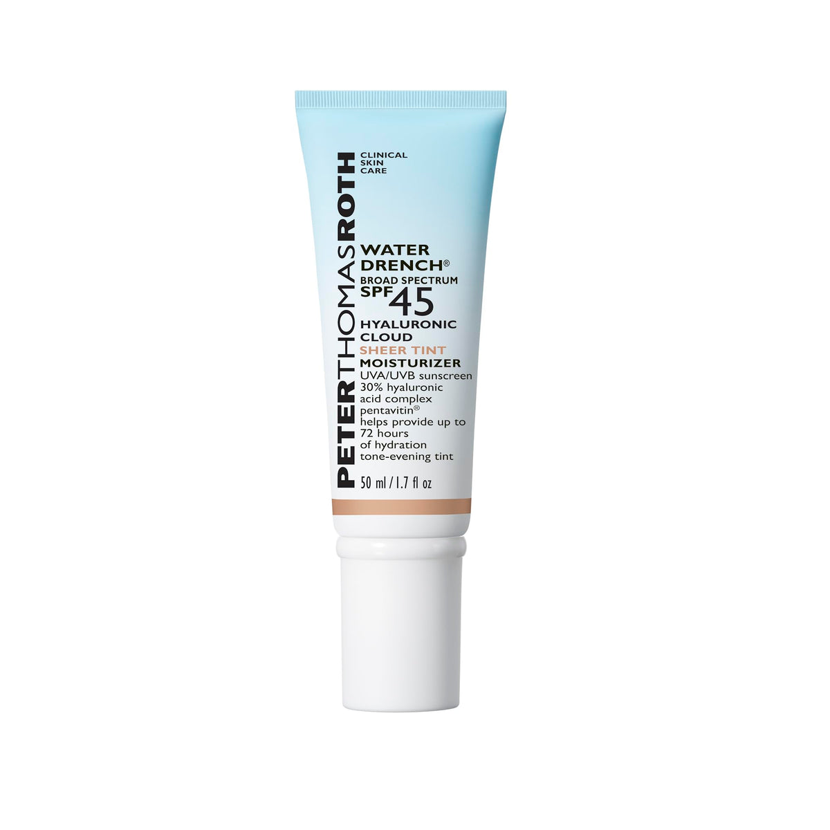 Peter Thomas Roth front packaging showing SPF45 and sheer tint benefit