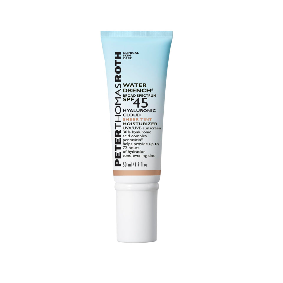 Peter Thomas Roth front packaging showing SPF45 and sheer tint benefit