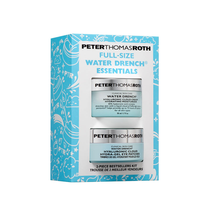 Peter Thomas Roth front packaging of the Water Drench kit showing hydration benefits