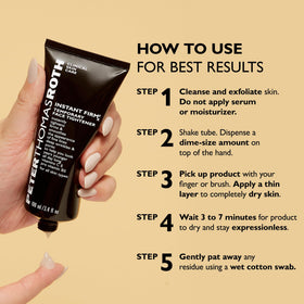 Peter Thomas Roth application before and after demonstrating visible smoothing