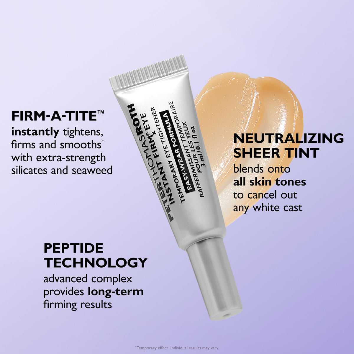 Peter Thomas Roth before and after split showing visible smoothing effect benefit