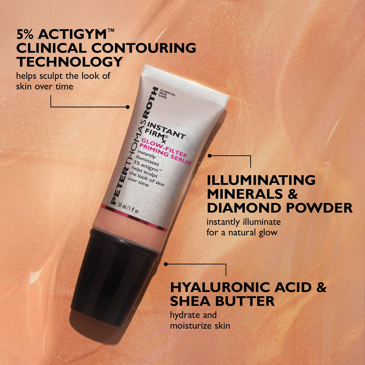 peter thomas roth swatch on hand shows blendability and instant glow