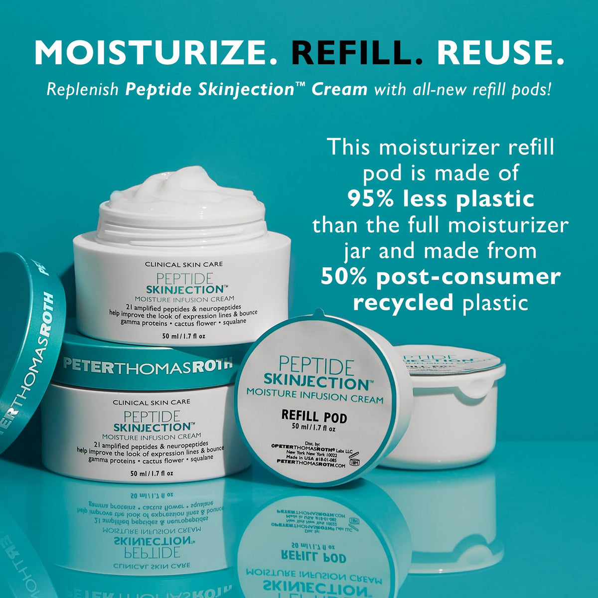 Peter Thomas Roth pod on bathroom counter in routine setting for convenience