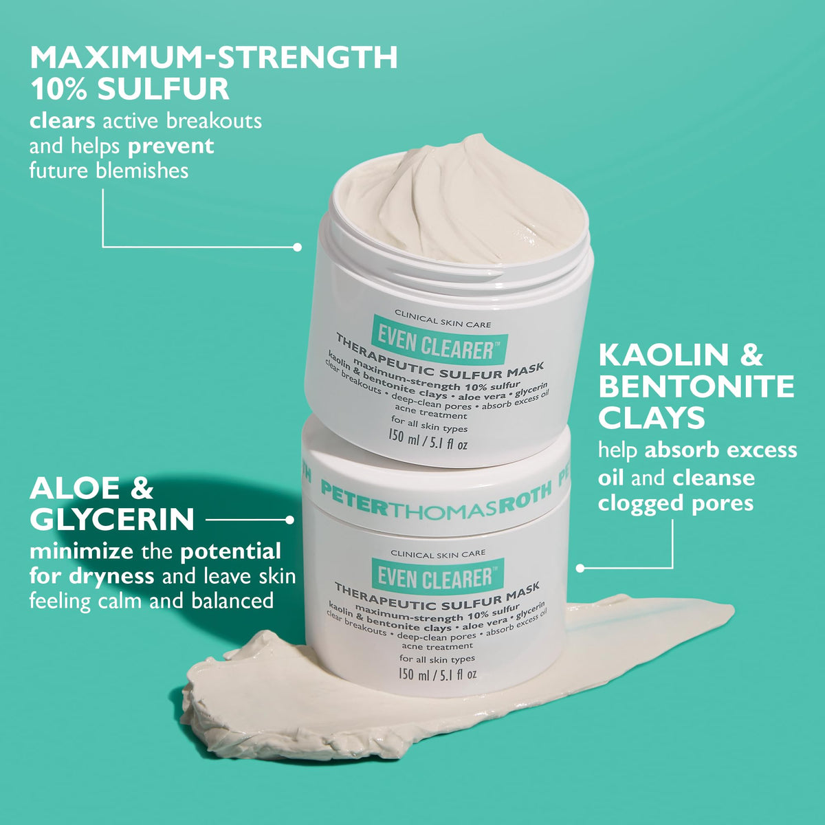 Peter Thomas Roth open jar revealing cream-clay content for easy application
