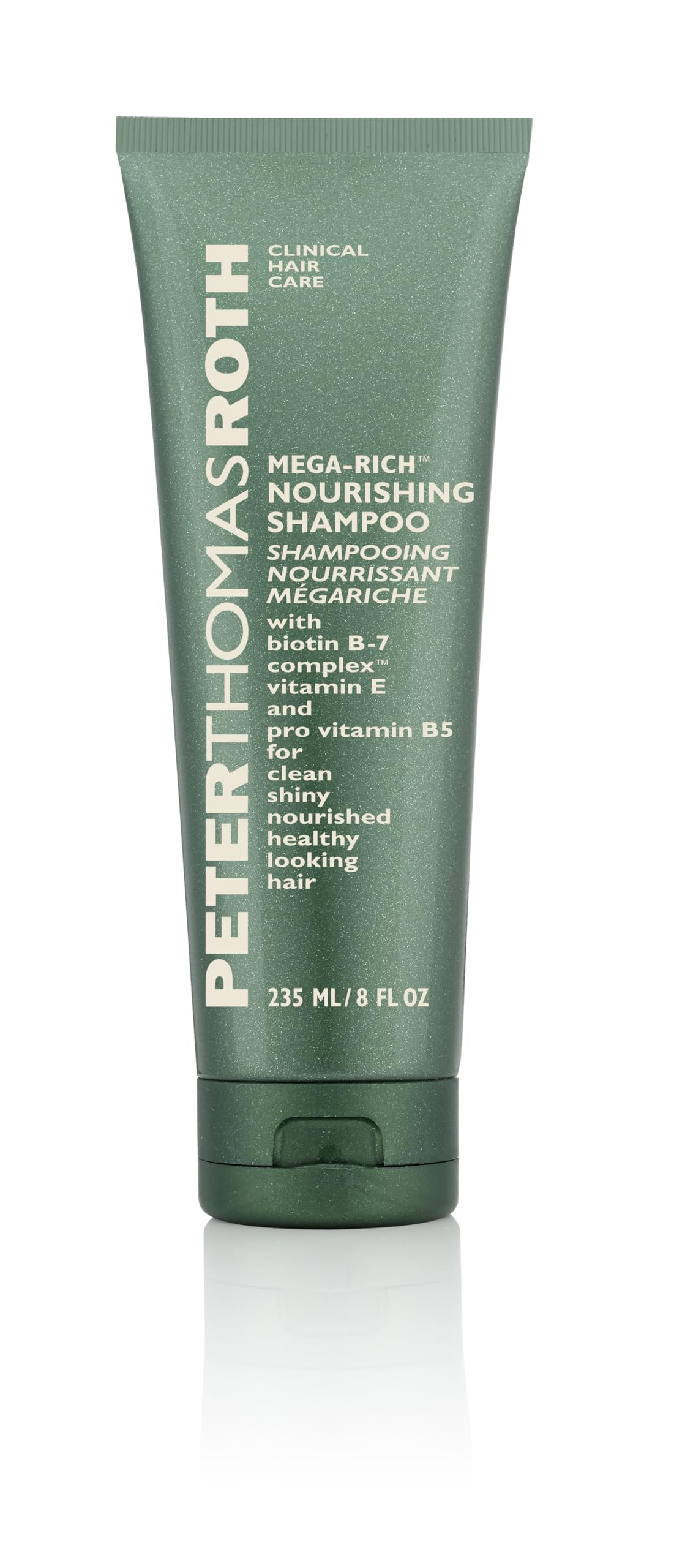 Peter Thomas Roth shampoo front bottle showing product name and shiny-hair benefit