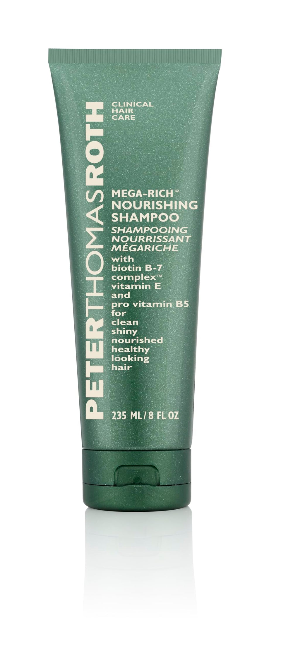 Peter Thomas Roth shampoo front bottle showing product name and shiny-hair benefit