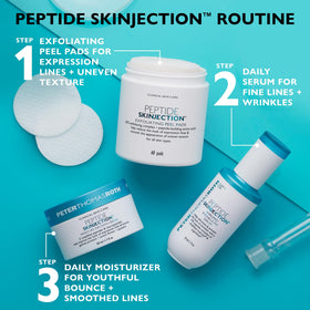 Peter Thomas Roth product on bathroom counter suggesting daily skincare routine