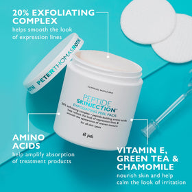 Peter Thomas Roth pad in hand showing size and controlled exfoliation benefit