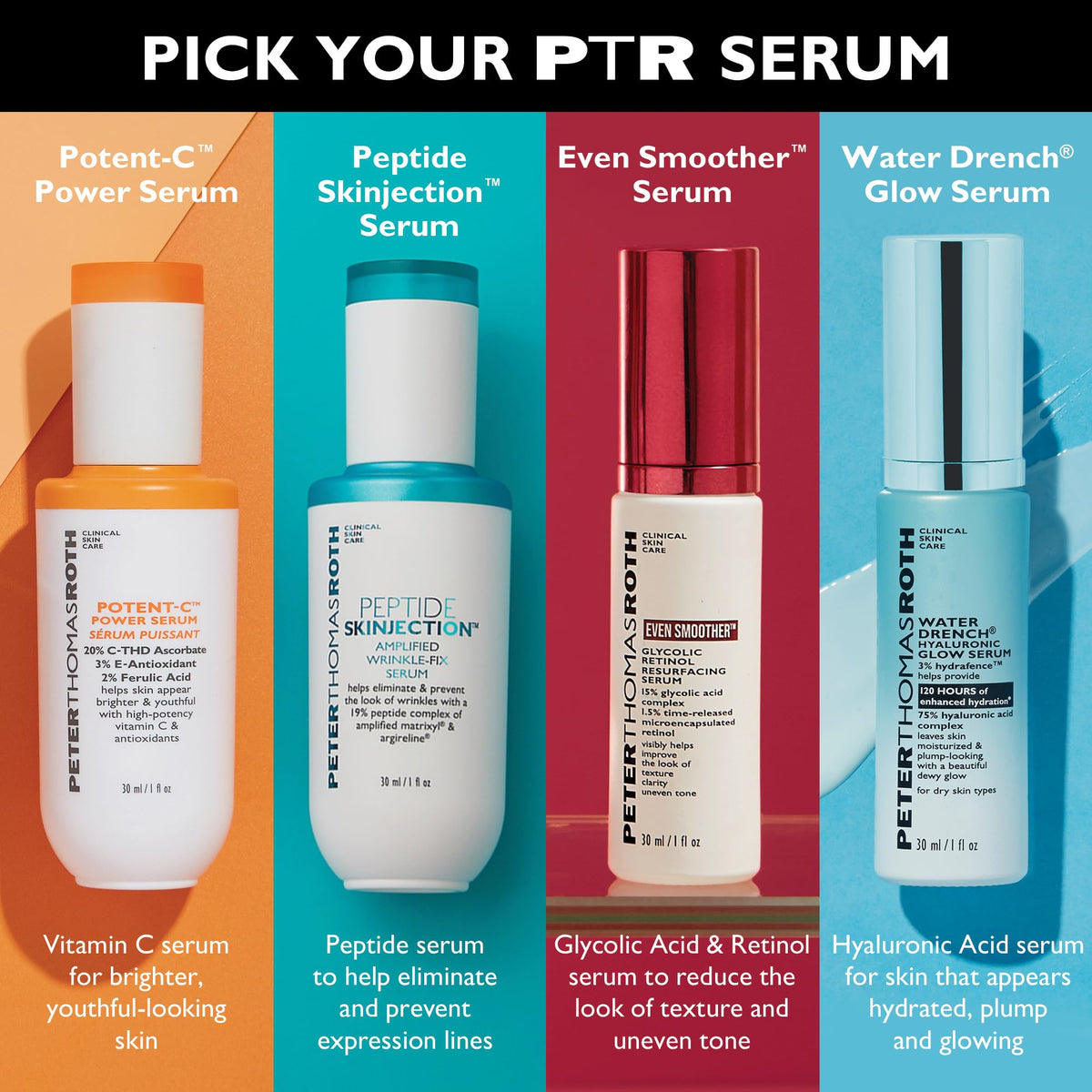 Peter Thomas Roth ingredients laid out to show antioxidant blend and potency