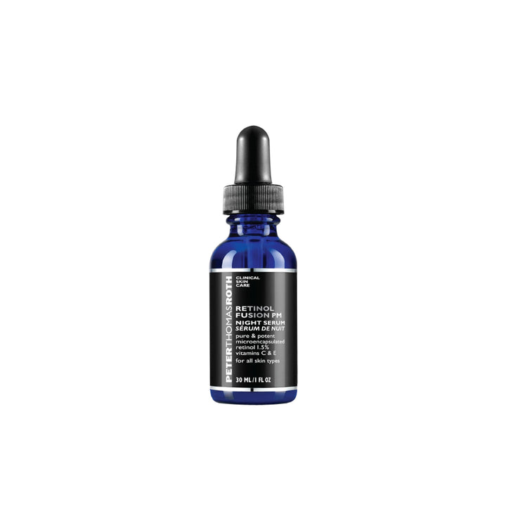 Peter Thomas Roth front packaging showing bottle and label for nighttime retinol serum benefits