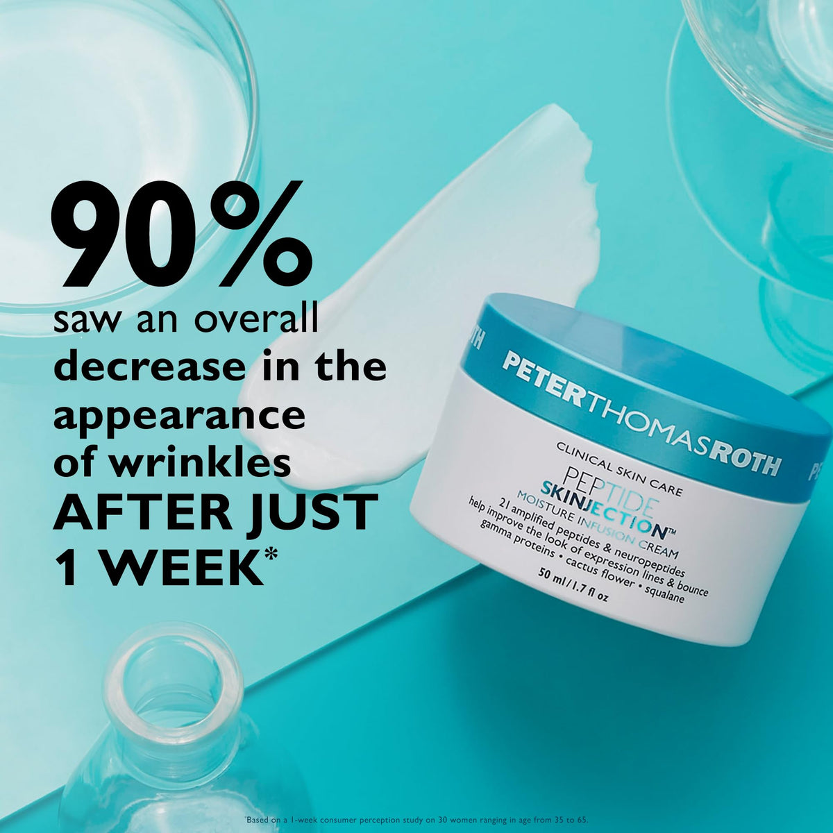 Peter Thomas Roth cream texture close-up illustrating lightweight hydration