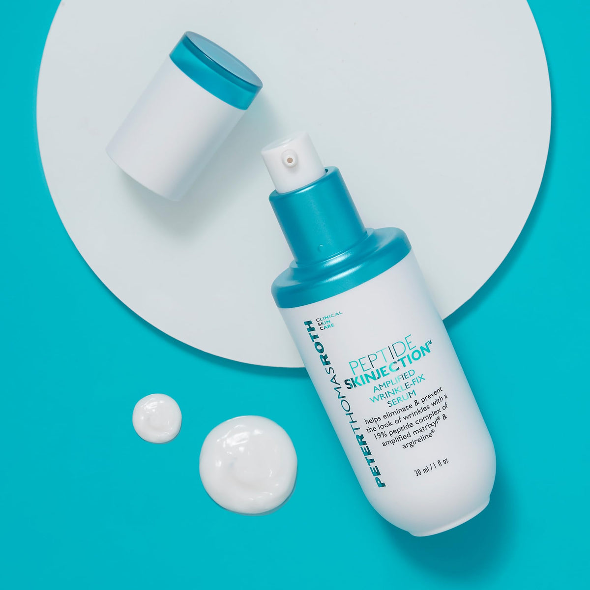 Peter Thomas Roth close-up of serum texture highlighting fast absorption benefit