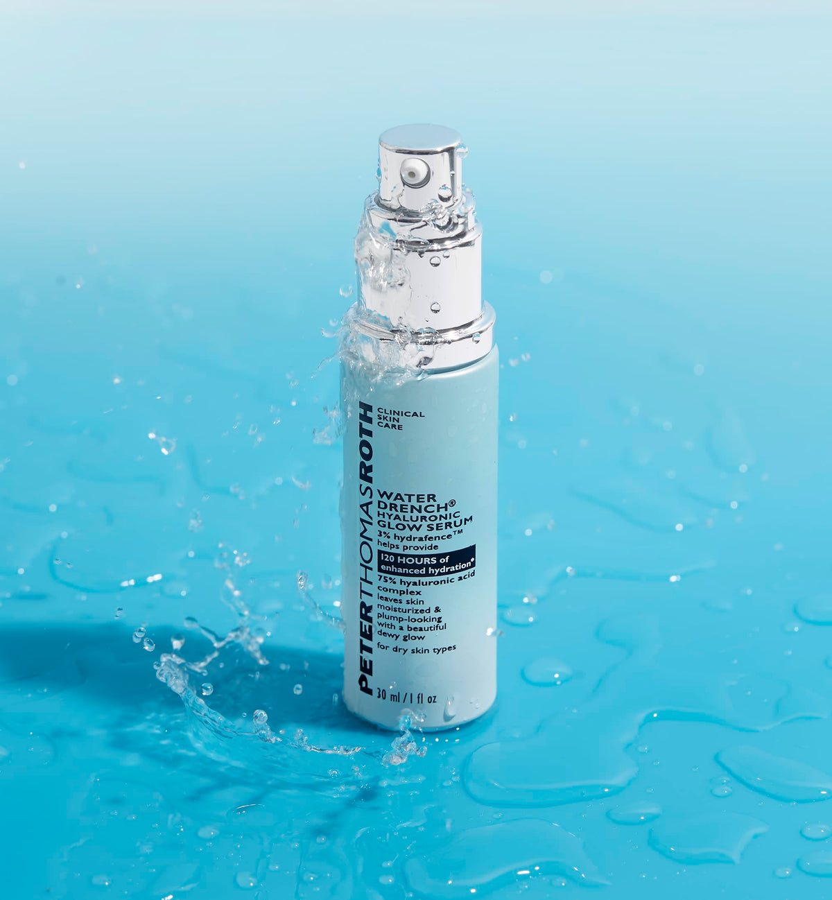 Peter Thomas Roth size comparison next to coin to show bottle scale benefit