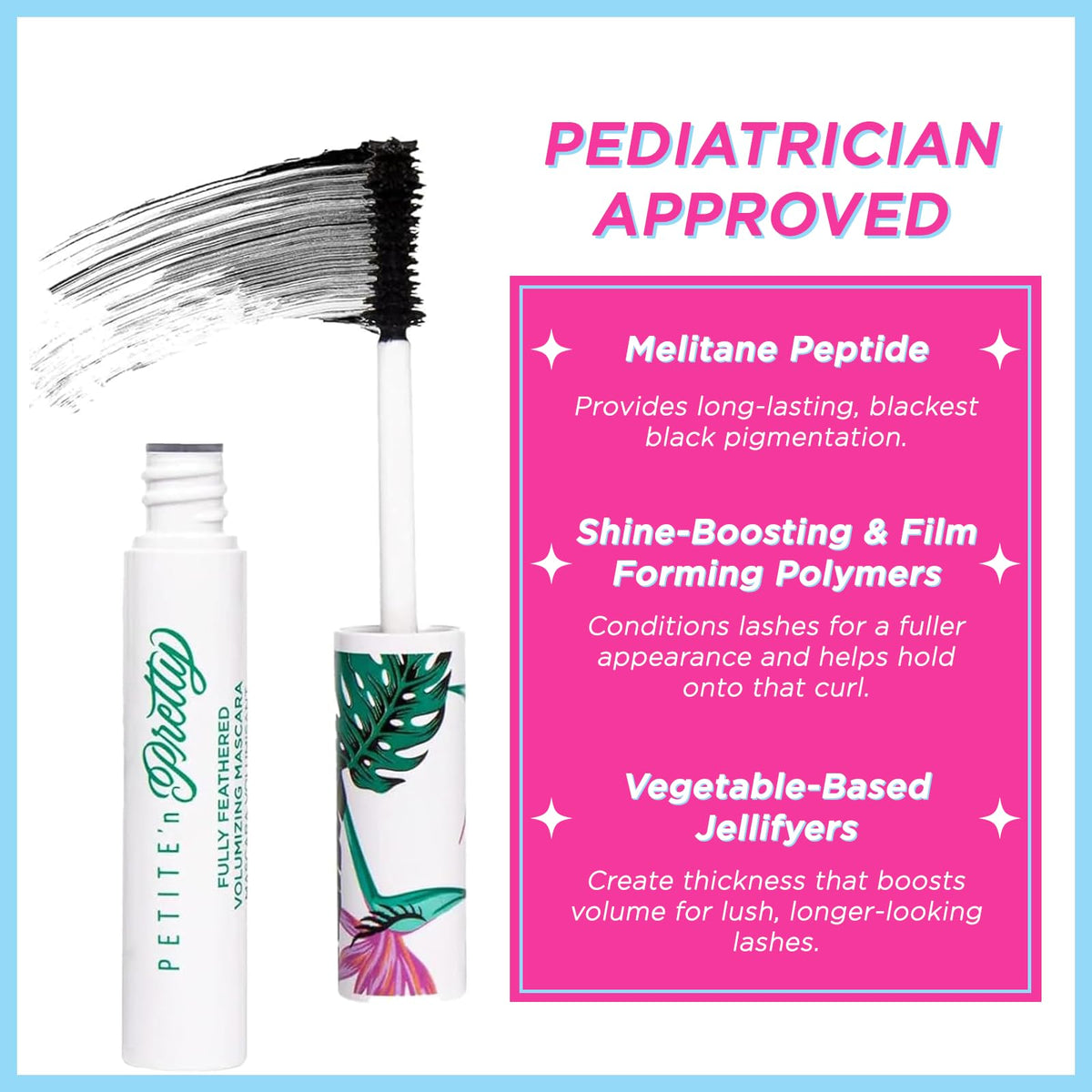 Petite 'n Pretty before and after lashes showing fuller, separated effect